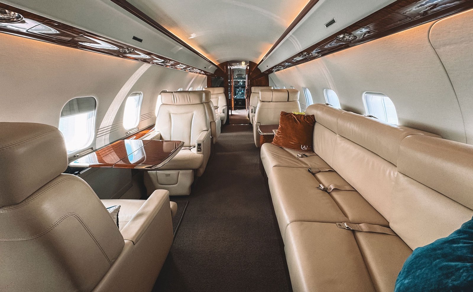 Private jet on runway at sunset — Starlight SLA air charter